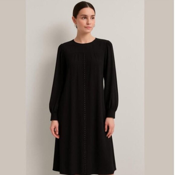 Vintage Black Long Sleeve Maxi Dress by Lorraine Beauchamp Size 10 - Picture 1 of 15